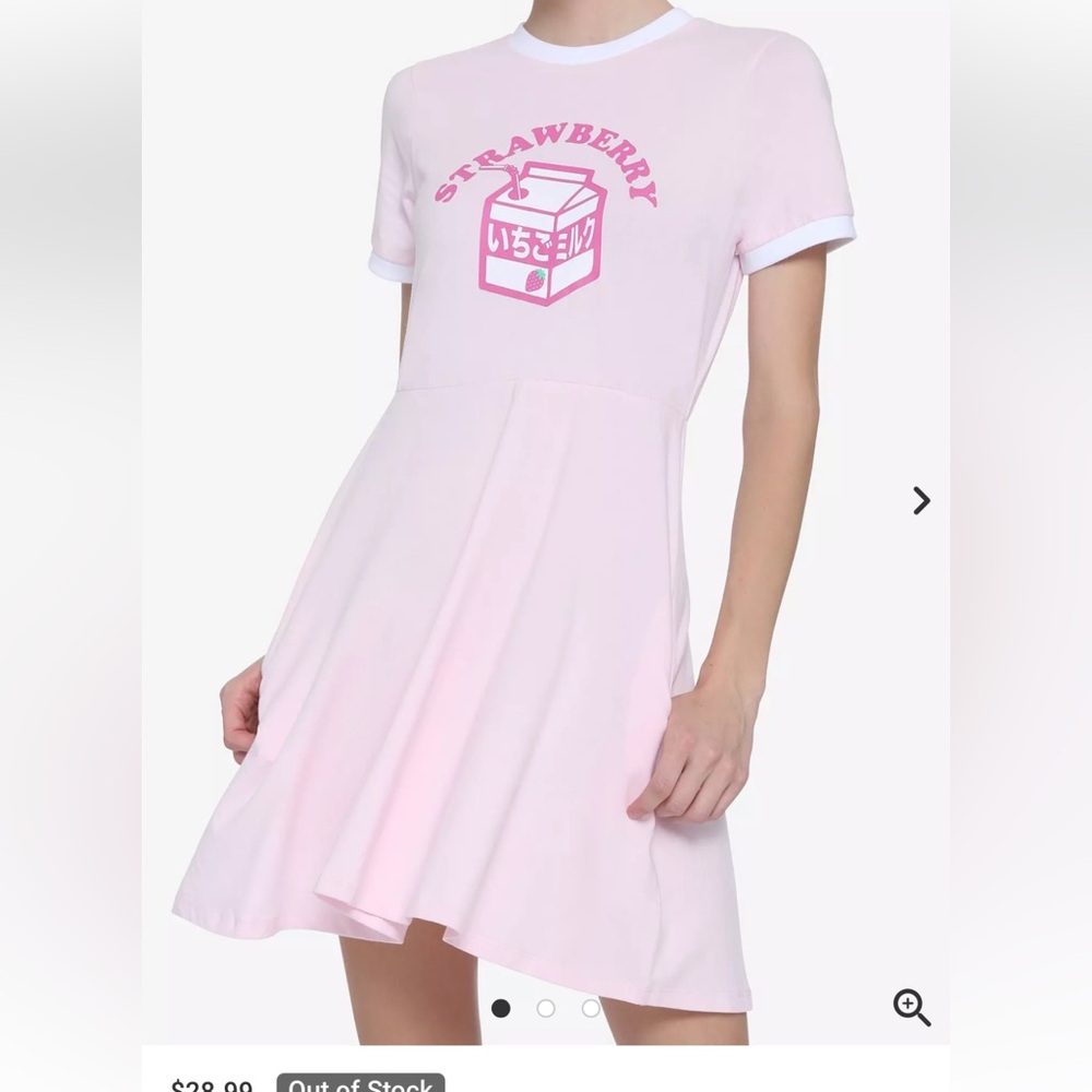 Hot topic pink Strawberry Graphic Dress size L